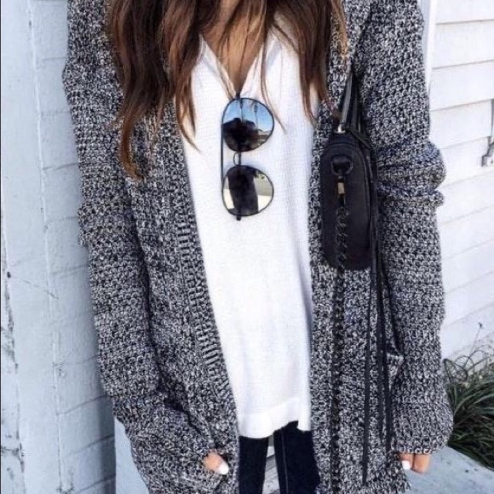 Express Black and White Sweater